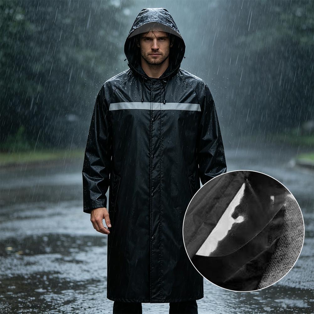 Waterproof Hooded Rain Poncho, - Cycling Commute In Rain 评论和价格